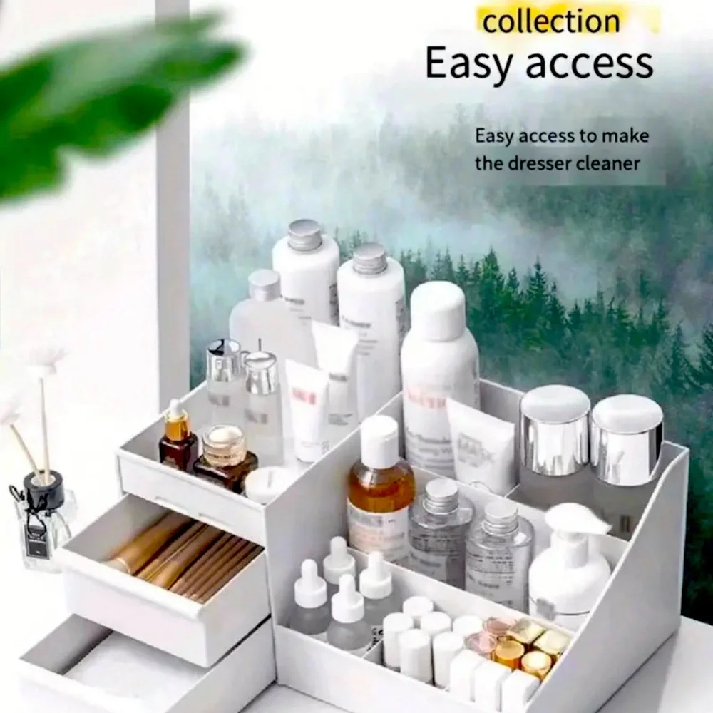 New - Chic - Large Capacity Vanity Organizer - Polished White